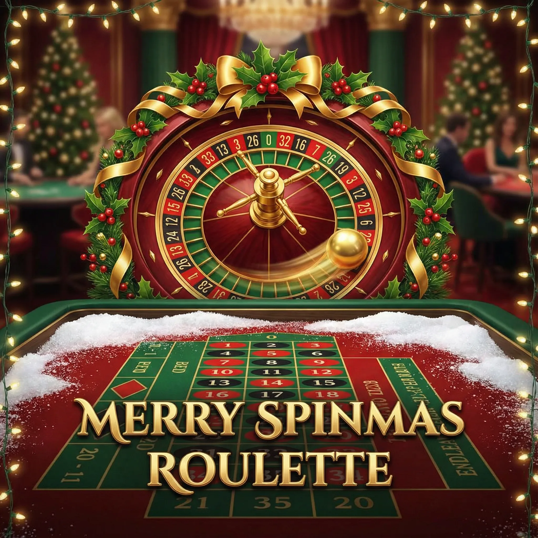 Roleta Europeia de Natal - Roda decorada